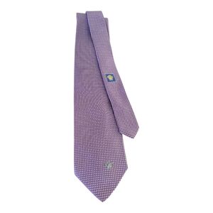 Versace Purple Square Pattern 100% Silk Tie